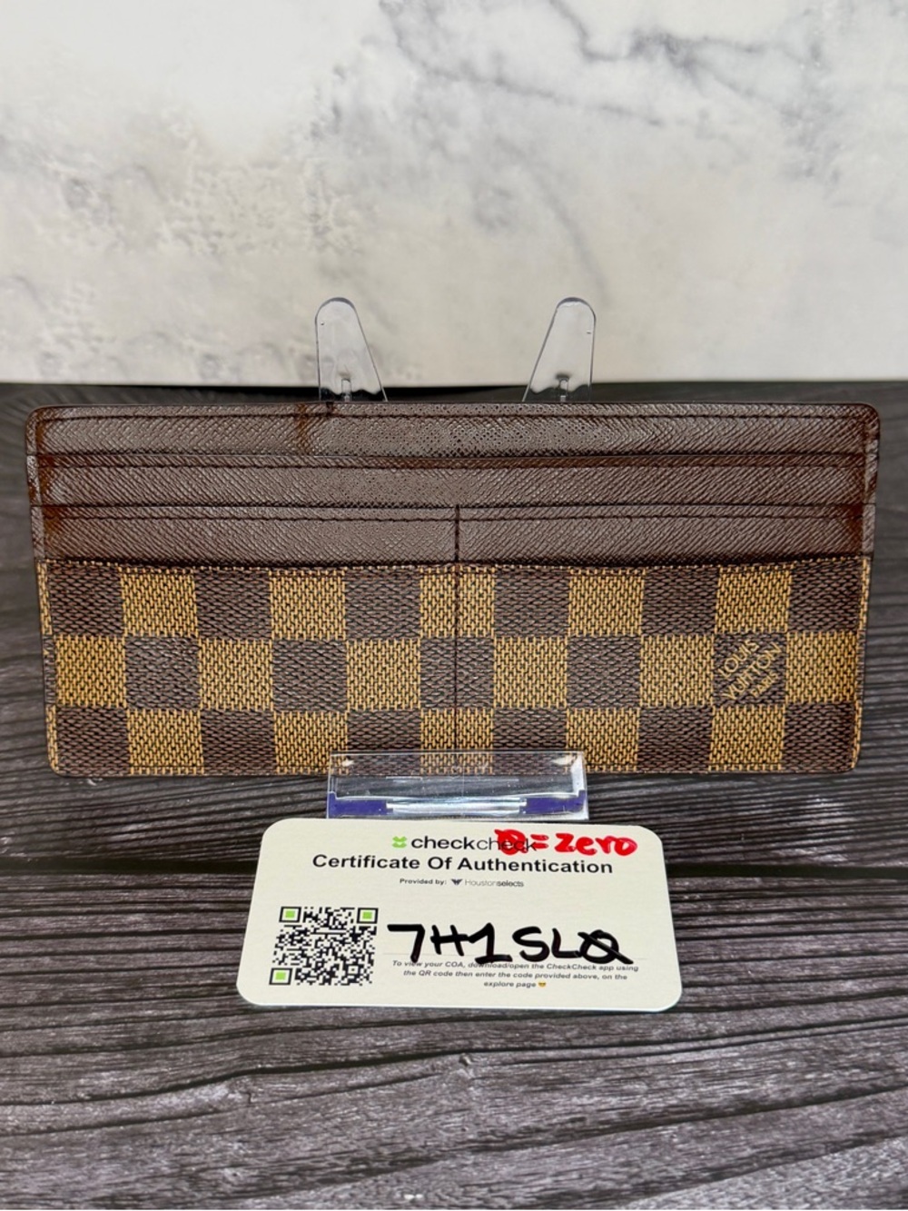 Louis Vuitton Brown Damier Canvas Card Holder Wallet
